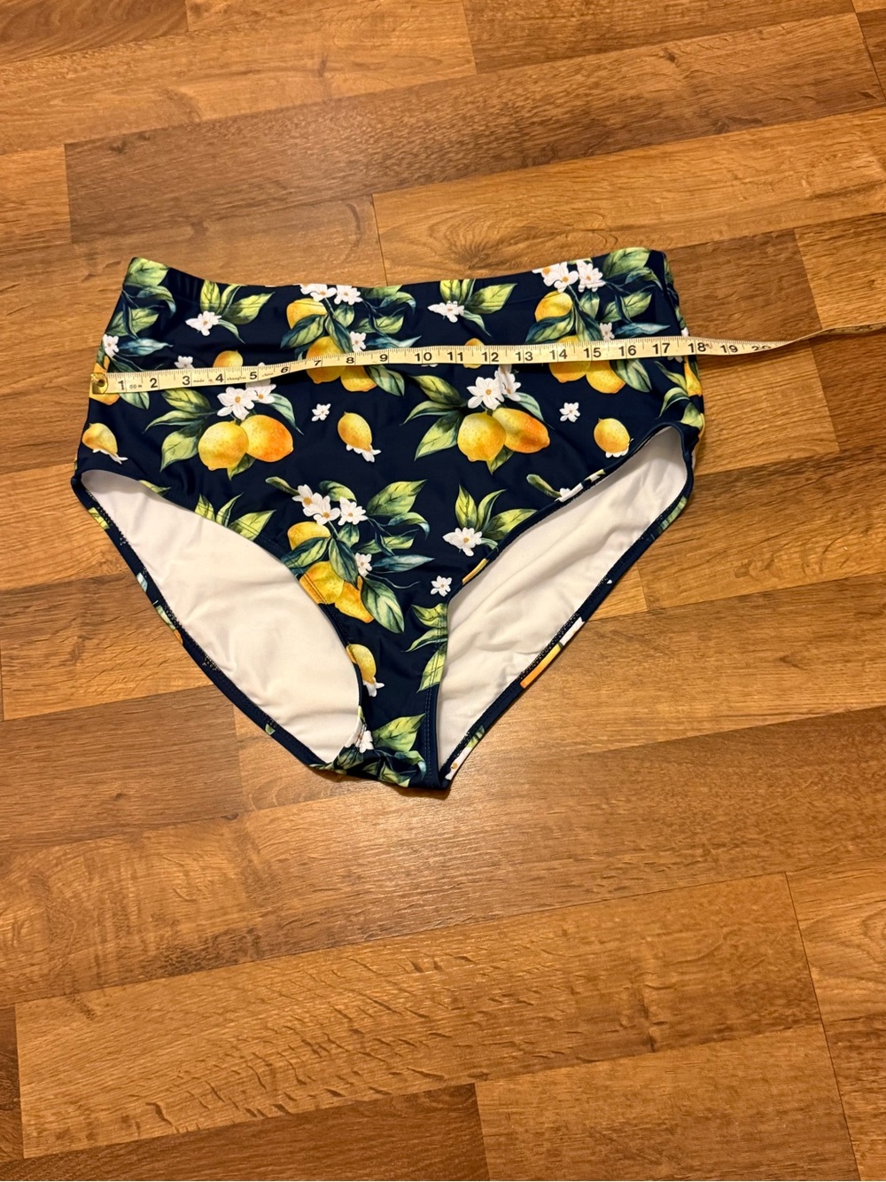 BloomChic Navy Lemon Print Two Piece Swim Dress/Top - Picture 6 of 7